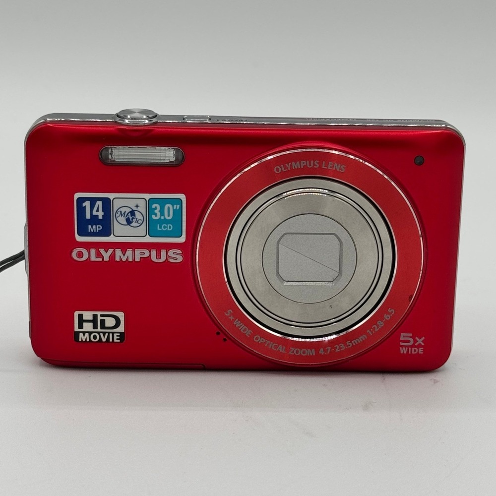 Olympus VG-120 Digital Camera 14MP 5x Wide Optical Zoom HD Movie Red Tested